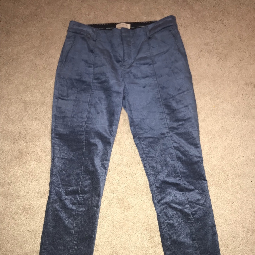 Anthropologie blue velveteen pants